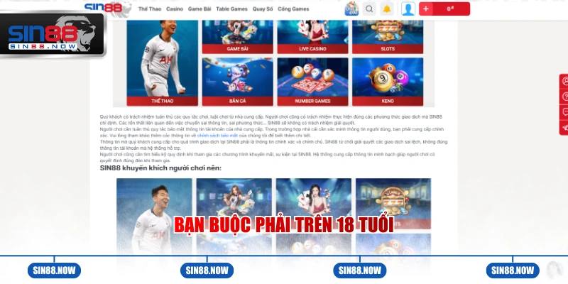 Quy định yêu cầu bạn buộc phải trên 18 tuổi