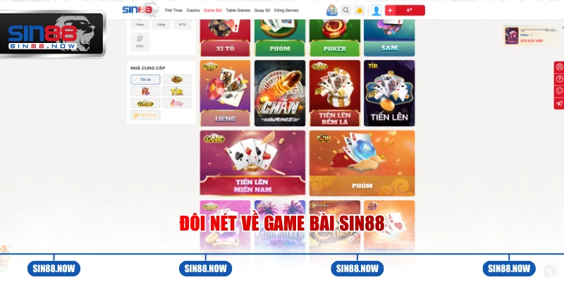 Đôi nét giới thiệu về Game bài Sin88