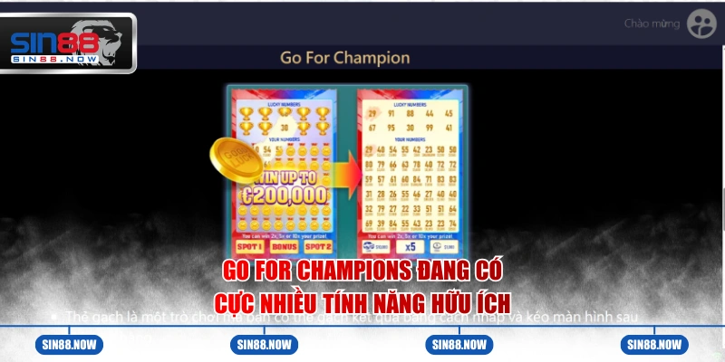 Go For Champions đang có cực nhiều tính năng hữu ích