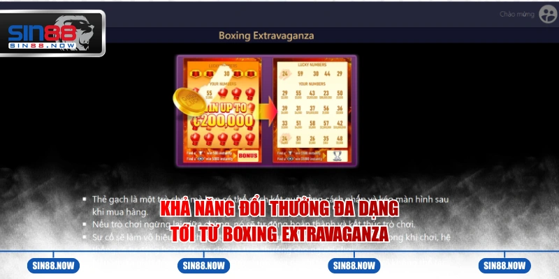 Khả năng đổi thưởng đa dạng tới từ Boxing Extravaganza