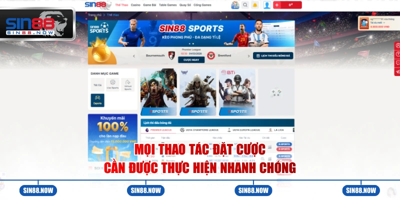 Mọi thao tác đặt cược cần được thực hiện nhanh chóng