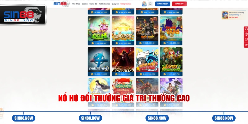Nổ hũ đổi thưởng giá trị thưởng cao