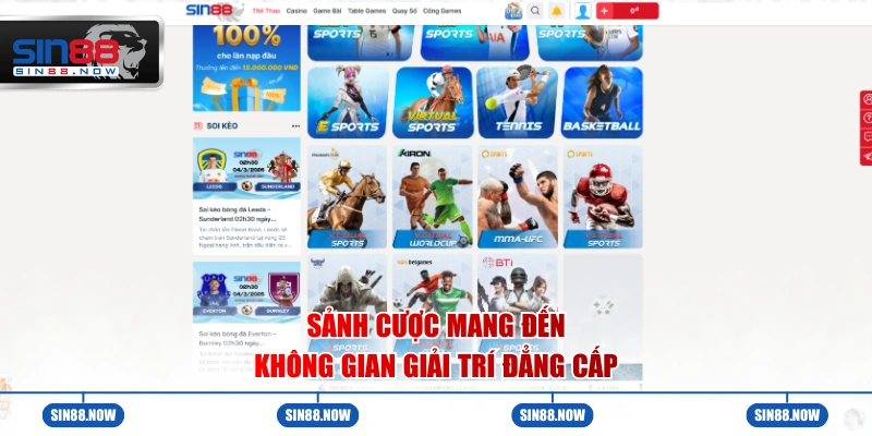 Sảnh cược mang đến không gian giải trí đẳng cấp