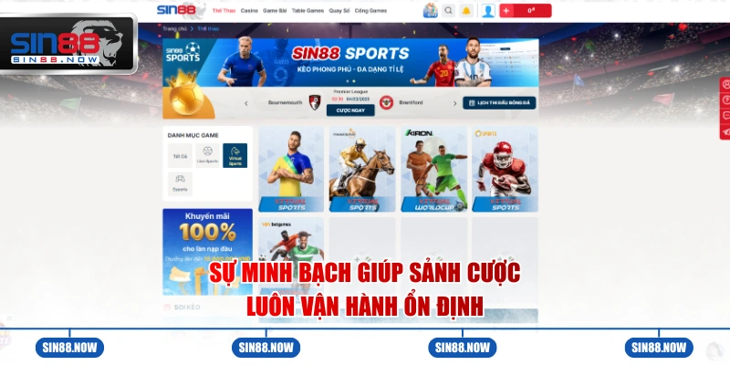 Sự minh bạch giúp sảnh cược luôn vận hành ổn định