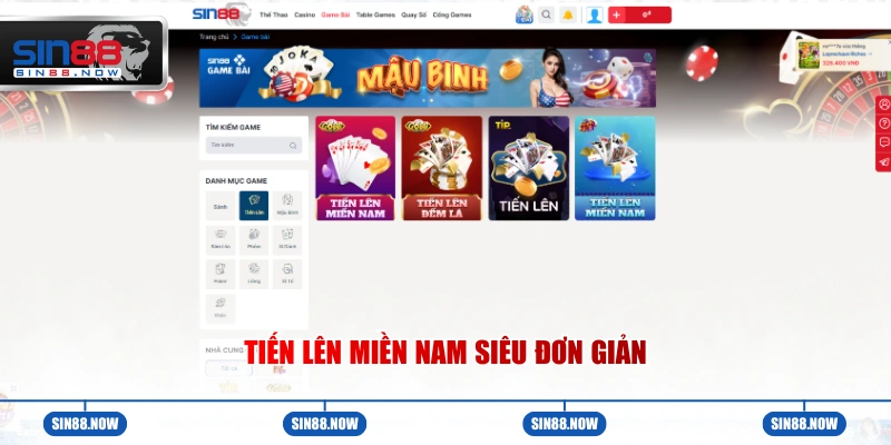 Trò chơi Tiến Lên Miền Nam siêu đơn giản