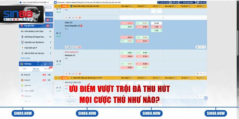 Ưu điểm vượt trội đã thu hút mọi cược thủ như nào?
